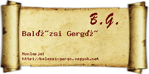Balázsi Gergő névjegykártya